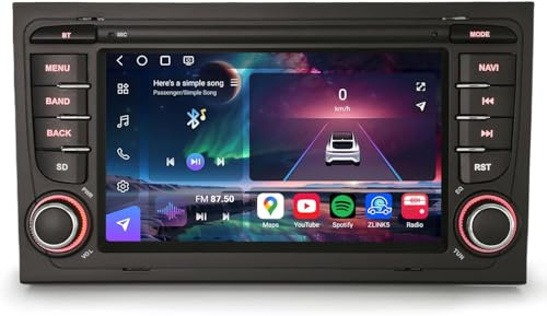 Erisin Qualcomm 8-Core Android 14 8GB+128GB GPS Navegación Coche Estéreo de Automóvil para Audi A4 S4 RS4 8E 8F B9 B7 RNS-E Seat Exeo 7 IPS CarPlay Android Auto Bluetooth 5.1 WiFi 4G DSP Dab+ Canbus