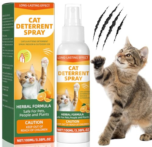 MUOCOBU Cat Deterrent Spray, Cat Repellent Spray, Anti-Scratch Indoor & Outdoor Training Safe, Natural, Effective, Protect Furniture, Sofas, Rugs, Restricted Areas-for Behavior - Formula 10