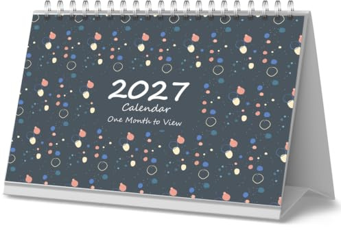 2027 One Month to View UK Stand Alone Desk Office Table Calendar, School Year Planner, Runs From 1st-Jan 2027 to Dec 2027 by Arpan