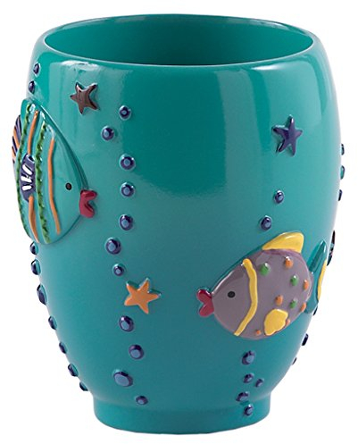 Gedy Dori - Portaspazzolini, in resina, colore: turchese, 8,5 x 8,5 x 10,5 cm