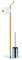 Relaxdays, Toilettenbürste u. Bürstenhalter, Silber-Natur WC Garnitur mit Toilettenpapierhalter, HxBxT 90 x 24 x 20 cm, 70% Stahl, 30% Holz