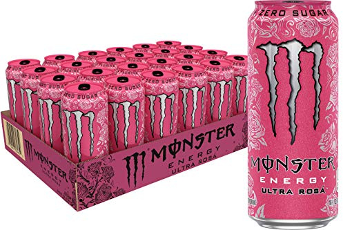 Monster Energy Ultra Rosa, Bevanda energetica senza zucchero, 453,6 g (confezione da 24)