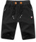 JustSun Sport Shorts Herren Kurze Hose Sommer beiläufig Baumwolle Elastische Taille Sweat Shorts Schwarz XX-Large