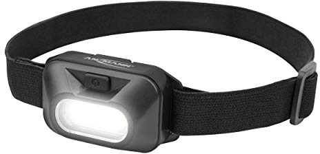 ANSMANN LED Headlight [Black] Lightweight 125 Lumens Head Torch Includes Headlamp & 3 x AAA Batteries - Super Bright Ideal for Jogging, Cycling, Walking Dog - 3 Yr Warranty 1600-0357