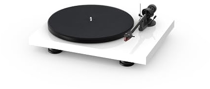 Pro-Ject Debut Carbon EVO, Audiophiler Plattenspieler mit Carbon Tonarm, elektronischer Geschwindigkeitsumschaltung und vormontiertem 2M Red Tonabnehmer (Hochglanz Weiß)