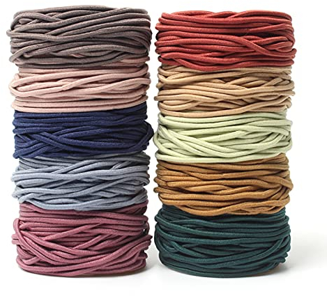 Cooetr Élastiques Bande de Cheveux 200 Pièces Multicolore Elastics Cheveux Aucun Métal Élastiques Cravates à Cheveux Houchous de Cheveux pour Femme & Filles