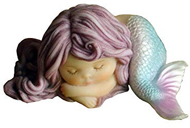 Gemmia Figurine de sirène de fée de Jardin Miniature- Figurine sirène pensante