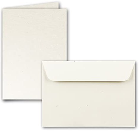 ARTOZ 25x Set aus Doppelkarten DIN A6 und Umschlägen DIN C6 - Farbe: tortilla (creme/Eierschalen) - Serie Greenline