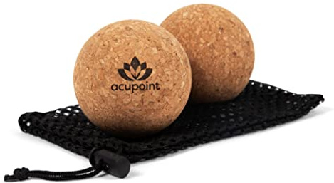Acupoint Physical Massage Therapy Lacrosse Ball Set Ideal for Yoga Deep Tissue Massage Trigger Point Therapy and Myofascial Release Physical Therapy Equipment Back Foot Plantar Fasciitis (Cork)