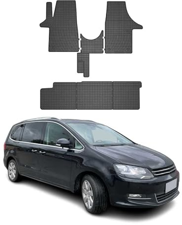 OMAC Gummi Fußmatten kompatibel mit VW Transporter T5 2003-2015 Automatten Gummi Schwarz 6X