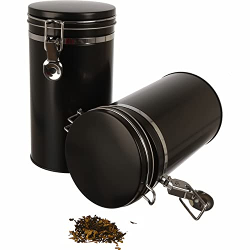 Dosenritter | 2x Vorratsdose/Kaffeedose mit Silikondichtung und Bügelverschluss, luftdicht aus Metall für je 500g Kaffee | 20 x 10.4cm (H,ø) | auch ideal als supplement- oder Mehldose