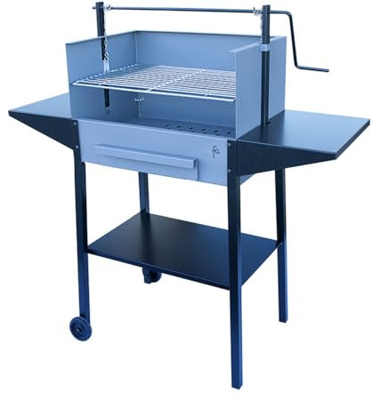 FLORES CORTES - 33714 - Barbacoa de Cadenas con Ruedas 800 para Carbón y Leña