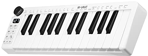 summina SMK-25mini MIDI Keyboard 25 Keys Rechargeable MIDI Control Keyboard Mini Portable USB Keyboard MIDI Controller with 25 Speed Sensitive Keys 1 Knob