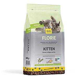 Florie Kitten Geflügel mit Reis | 600g | Premium Katzenfutter trocken | für Kitten und heranwachsende Katzen | viel Frischfleisch | geprüfte Qualität (KIN) | deutsche Herstellung