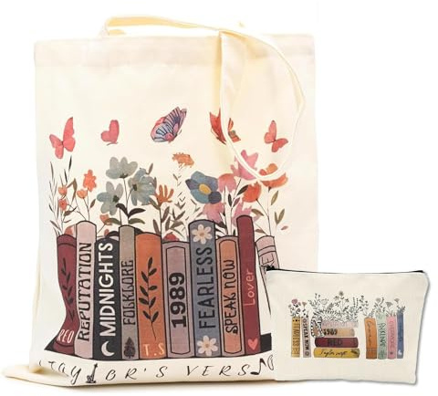 Lonimia Bolsa de Tela TS Album Inspirada - Canvas Tote Bag Aesthetic de Algodón y Lona para Mujer - Regalo para Amantes de la Música
