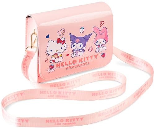 Hello Kitty Sanrio Borsa Tracolla Bambina Kawaii Borsetta Ragazza Donna Kuromi My Melody Shopping Viaggi Idee Regalo Anime (Rosa)