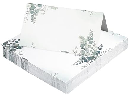 JEKUGOT Tarjetas de lugar de boda – 50 tarjetas de nombre de mesa para invitados, tarjeta Palce para recepciones de boda y fiestas