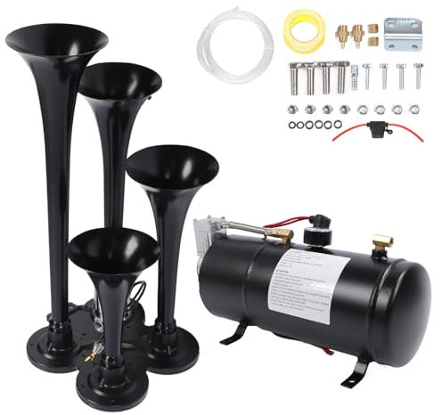 Kit di Corno Ad Alta Voce, Compressore 35 135 DB, Facile connettività, Kit di Corno del Treno per Auto a Camion Barche