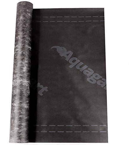 Hochwertige diffusionsoffene Unterspannbahn von Aquagart I 450m² Schalungsbahn schwarz 130g/m² 1,5m breit SD-Wert: 0,02m I Dachfolie wasserdicht & atmungsaktiv I Dachbahn Dachpappe Dachunterspannbahn