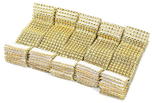 50/100 piezas de plata/oro Rhinestone anillos de servilleta 8 filas silla Sash Anillo Diamond de malla Wrap lazos soporte para fiesta boda banquete mesa servilletero ramo envuelto anillo aniversario