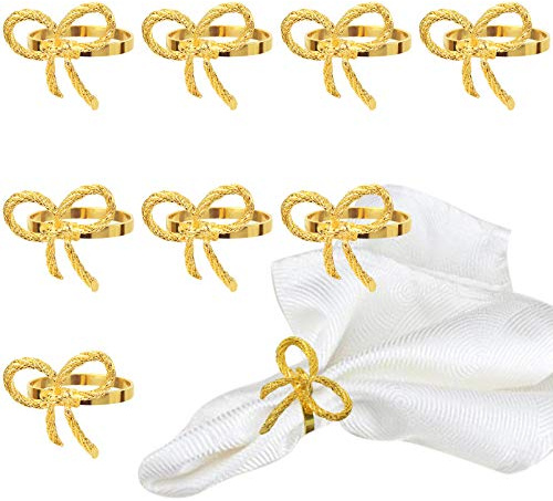 BEAVOING Pack of 18 Napkin Rings Alloy Hollow Out Flower Napkin Holder Dinning Table Napkin Ring for Dinner Parties Wedding Banquet Table Setting Family Gatherings Table Decor（Gold，18）