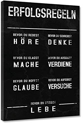 Hustling Sharks® Motivationsbilder als XXL Wandbild Erfolgsregeln - Hochformat (Leinwandbild, 40 x 60 cm), Bilder Büro, Erfolg Bild, Bilder Spruch, Wanddeko Büro, Bilder Motivation