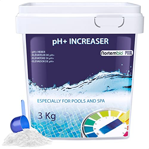 Nortembio Pool Elevador pH Plus 3 Kg – Regulador Natural del pH para Piscinas y Spas | Mejora la Calidad del Agua | Formato en Polvo Seguro y Eficaz | Ideal para Mantenimiento Todo el Año