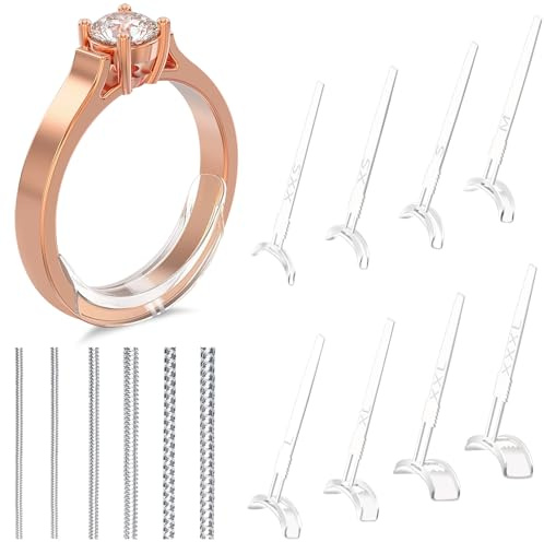 Haiou 14 Pack Ring Size Adjuster for Loose Rings, 14 Size Silicone Resizer Invisible Ring Spacer Fit for Women and Men's Different Band Widths