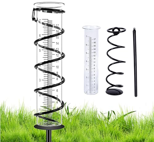 streeHerjjkeA1 Pluviometro Professionale，pluviometro in Vetro con Scala Trasparente， con Staffa in Metallo，per Il Monitoraggio delle Precipitazioni in Giardino e Prato