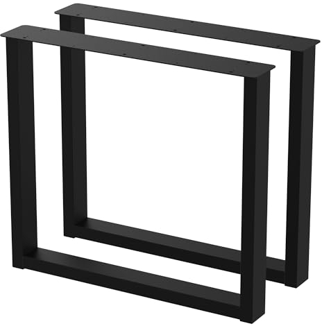 BK Styl 2 Stück Tischbeine aus Metall U-Form | Tischgestell aus 80x40mm Profilen | Tischkufen Tischfüße Möbelbeine für Schreibtische & Esstische (815x720mm Black)
