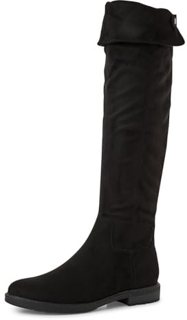MARCO TOZZI Damen Overknee Stiefel Flach mit Reißverschluss, Schwarz (Black), 38 EU