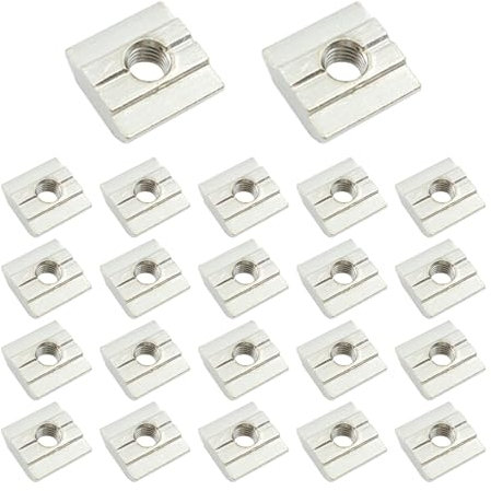 POFET 20 Pieces T-Slot Nuts Slot 8 - Type B, M6 T-Slot Nuts Set T-Slot Carbon Steel T Slot Nut Set For Aluminum Profile Extrusion Slot 30 Series