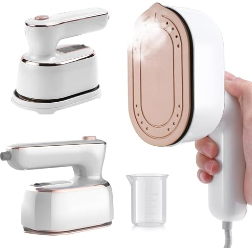 CUBTEM Mini Ferro da Stiro a Vapore, 1000W Ferro da Stiro da Viaggio Portatile, Mini Ferro da Stiro, 20s Riscaldamento Rapido, Umido e Asciutto per Casa, Ufficio e Viaggi