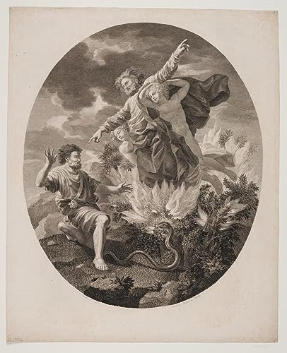 ZHAOSHAN Tableau sur toile 58 x 90 cm sans cadre Moïse avec le buisson ardent par Flint