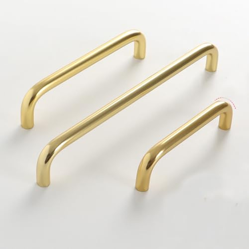 HY HUIJUN Tiradores para muebles de cocina, muebles de baño, armarios, cómodas, 10 mm de diámetro, color dorado brillante