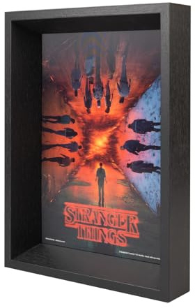 Grupo Erik Kunstdruck mit Rahmen und 3D Effekt Stranger Things Poster - Deko Wohnzimmer oder Deko Schlafzimmer - Deko Zimmer Größe 22,7 x 30 cm - Offizieller Stranger Things Merch Rot