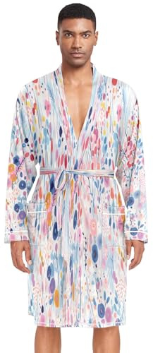 Peignoir de bain léger abstrait à motif floral pour homme, peinture à l'huile abstraite Fleur, L