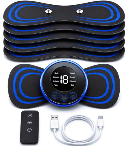 TURGUT Wireless EMS TENS Machine - Nerve & Muscle Stimulator/Massager - Instant Pain & Stress Relief - 9 Modes & 18 Strength Levels - Neck Back Legs Arthritis Sciatica Cramps - 5 Hydrogel Pads
