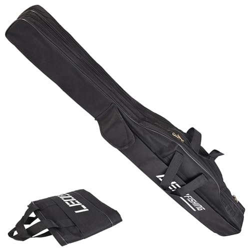 Fourreau Canne A Peche, Sac De Peche 3 Couches, 150cm Sac De Canne À Pêche Portable, Canne À Pêche Moulinet Sac A Dos Peche, Accessoires De Pêche Housse Canne A Peche Pliable(Noir)