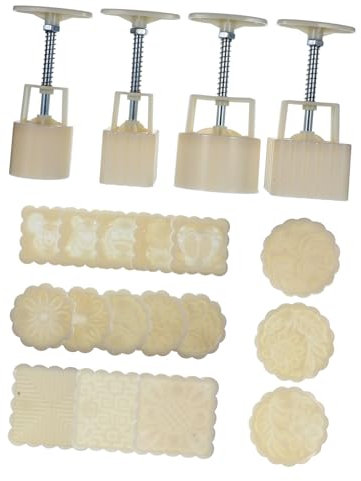 BEBEMOKO Mondkuchenform Handpresse Für Diy Backzubehör Mit Einstellbarer Dicke Zum Formen Von Grünen Bohnenkuchen Shortbread Und Keksen Für Mid-autumn Festival