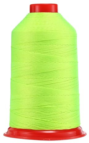 QUARKZMAN 962 Yardas Hilo de Coser de Nylon Bondado Tamaño 630D/3 Hilo de Tapicería de Nylon Resistente Hilo para Exteriores para Cuero Jeans Y Artesanías de Tejido Máquina DIY Verde Neón
