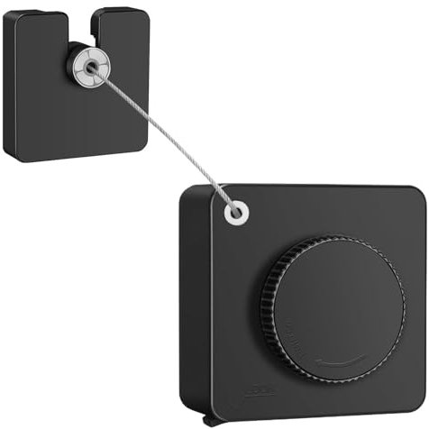 Rukjmqi Corda Per Stendere Il Bucato Retrattile,Corde da Bucato Portatili per Esterno - Cavo In Acciaio Inox 5 Metri Risparmio Spazio Per Balconi Appartamenti Piccoli Bagni