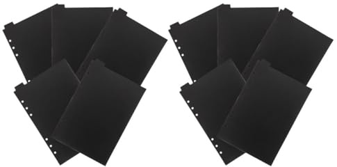 Operitacx Lot de 10 Intercalaires pour Cahier A5 en Plastique Pp Transparent Noir, 6 Trous Compatibles Feuilles Mobiles, Séparateurs de Classeur Polyvalents pour Organisation Bureau