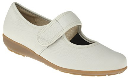 Natural Feet bekväma ballerinaskor för kvinnor av hjortläder med kardborreband, susan, sportiga platta sommarskor, halvskor, bredd H, lämplig för hallux valgus, mjuka barfotaskor med utbytbar fotbädd, Beige, 40 EU Weit