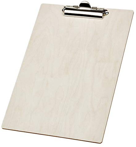 Klemmbrett Holz DIN A4 Klemmplatte Clipboard Schreibunterlage Schreibplatte Designer Schreibunterlage Natur Holz fein geschliffen Handmade