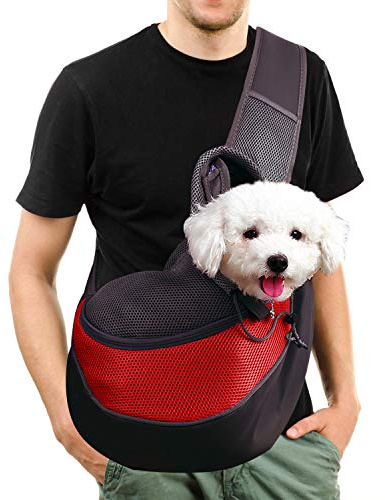 Borsa da Viaggio per Cani Trasportino Contenitori da Passeggio, Tote Spalla Borsa Zaino per Piccola Animale Domestico Gatto Cucciolo Elemento Portante Maglia per Esterno, Metropolitana 2.5kg/5.5LB