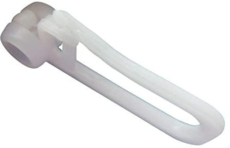 rewagi Gardinenröllchen Rollringe mit Langer Haken 33mm - Rolle Ø 8mm – weiß - 25, 50, 100, 200, 500, 1000 Stück (100 Stück)