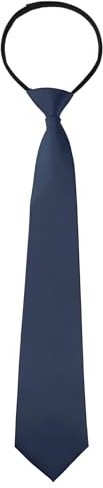 Allegra K Herren Vorgebundene Verstellbare Reißverschluss Einfarbig Tie Krawatte Marineblau lang One Size