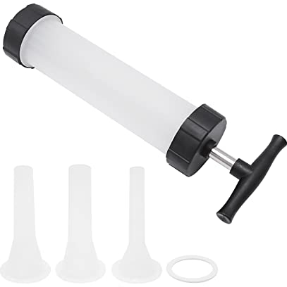 Hoypeyfiy Sausage Stuffer Sausage Maker with 3 Option Size Filling Nozzles Food Grade Meat Stuffing Filler for Household Family