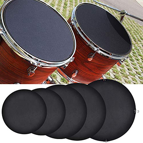 Drum Kit Silencer Pads Patch för trumma 55 × 55 × 3 10 stycken Ljuddämpare Drumming Practice Pad Bastrumma Ljudlös Off Black